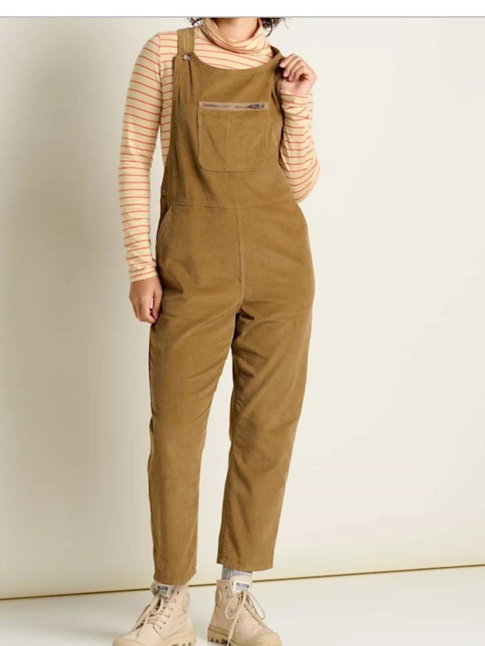 Toad and Co. W doe-brown size M corduroy overalls
